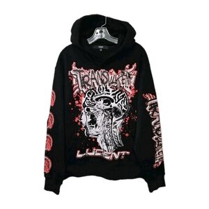 KDNK Black Translucent Lucent Hoodie Mens Size Medium NEW